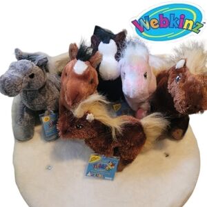 GANZ WEBKINZ Lot of 6 Horses New w Unused Codes Arabian, Clydesdale, Pink Pony